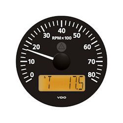 VDO Marine Viewline Onyx 8000 RPM Tachometer with ... vdo voltmeter wiring diagram 