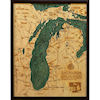 WoodChart Lake Michigan - Larger Size