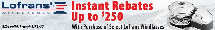 Instant Rebates Up to $250 on Select Lofrans Windlasses