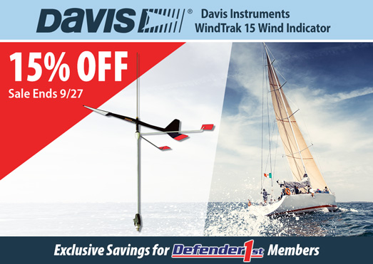 Defender 1st Members Sace 15% Off Davis Instruments Windtrak 15 Wind Indicator