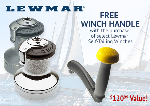 Free Winch Handle with the purchase of select Lewmar Self-Tailing Winches