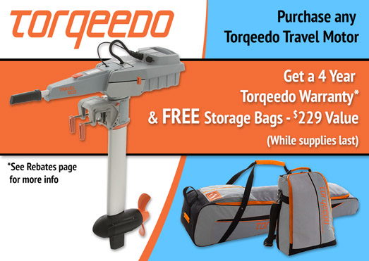 Torqeedo Travel Promo - Free Set of Travel Storage Bags with Purchase + Warranty