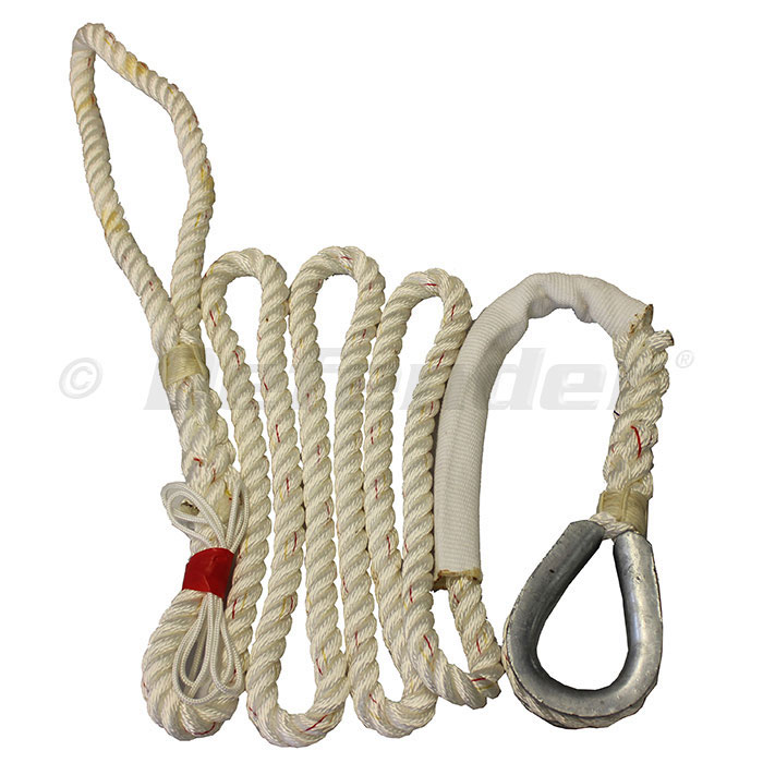 3 Strand Mooring Pendant PREMIUM Nylon Rope 5/8" X 10' Thimble and Chafe Guard