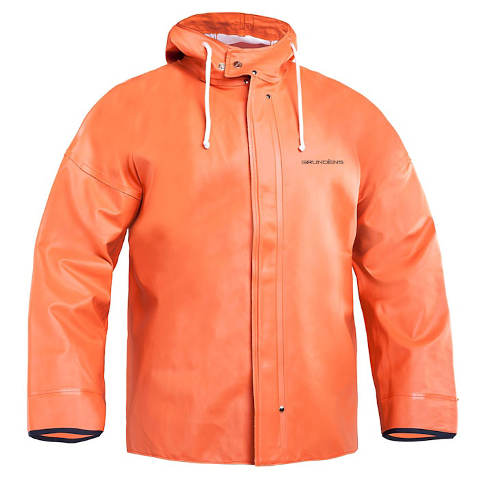 Grundens Brigg 40 Men's Hooded Jacket - Orange, Medium