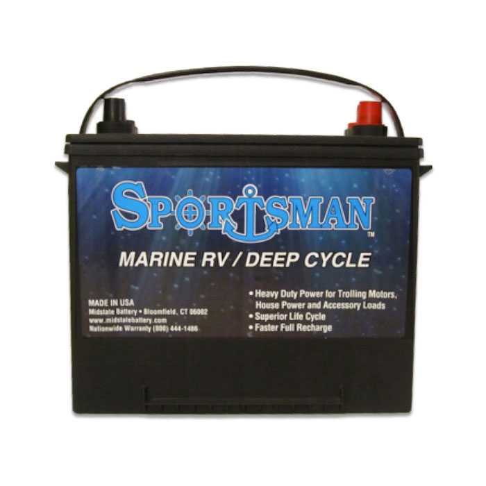 Sportsman Deep Cycle Marine Battery 12 Volt Lead Acid, Group 24