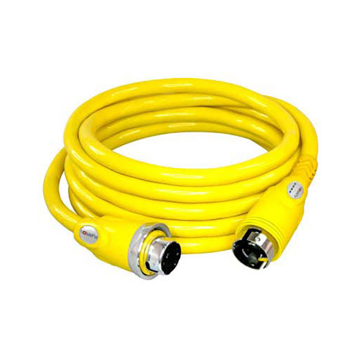 Furrion 50 Amp Heavy Duty Marine Cordset with Powersmart LED - 50 ft. - Yellow