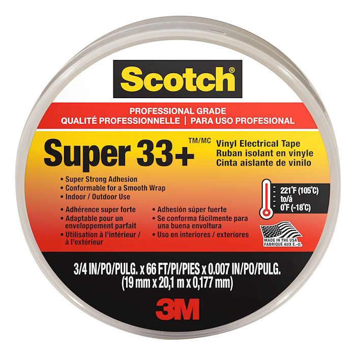 3M Marine Scotch 33+ Black Professional Grade Vinyl Electrical Tape