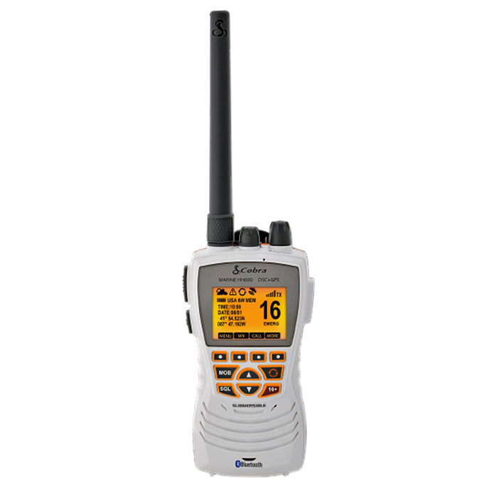 Cobra MR HH600 Floating Handheld VHF Radio with GPS and DSC - White
