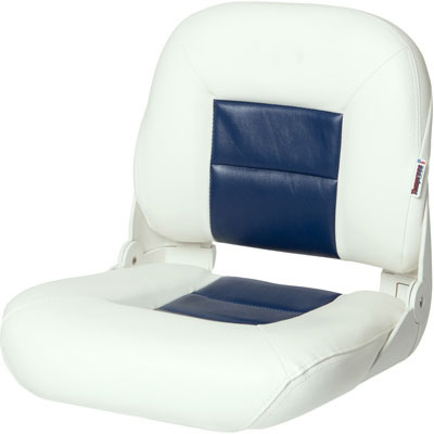 Tempress NaviStyle Low-Back Folding Boat Seat - White / Blue