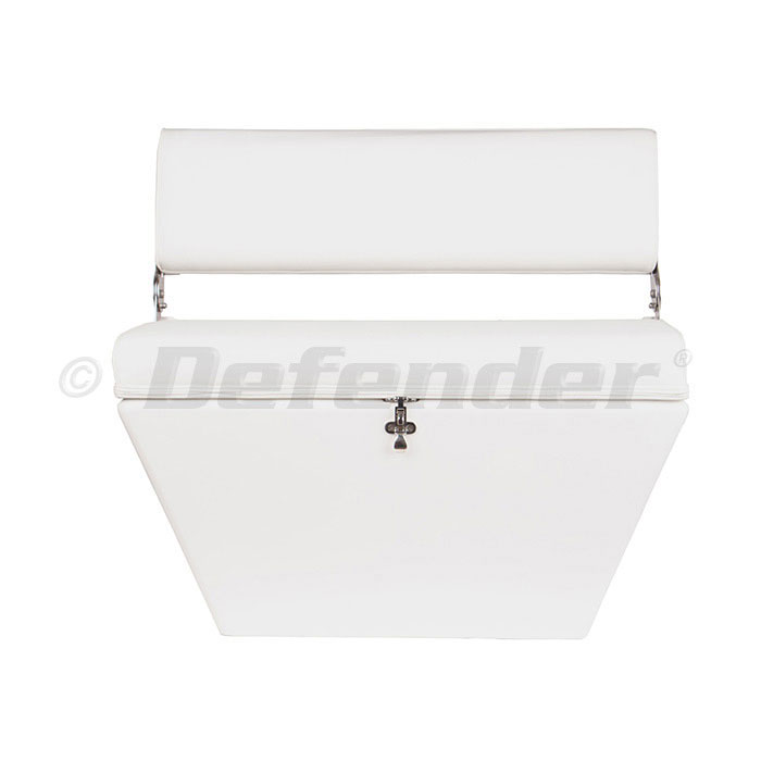 Defender Fiberglass Bench Seat & Folding Backrest - White