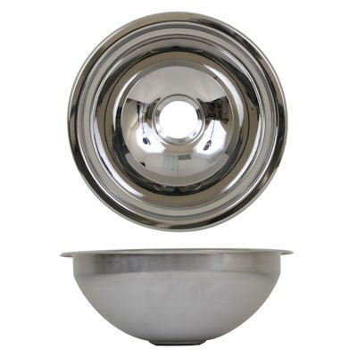 Scandvik Mirror Finish Stainless Steel Round Basin - 13-3/16