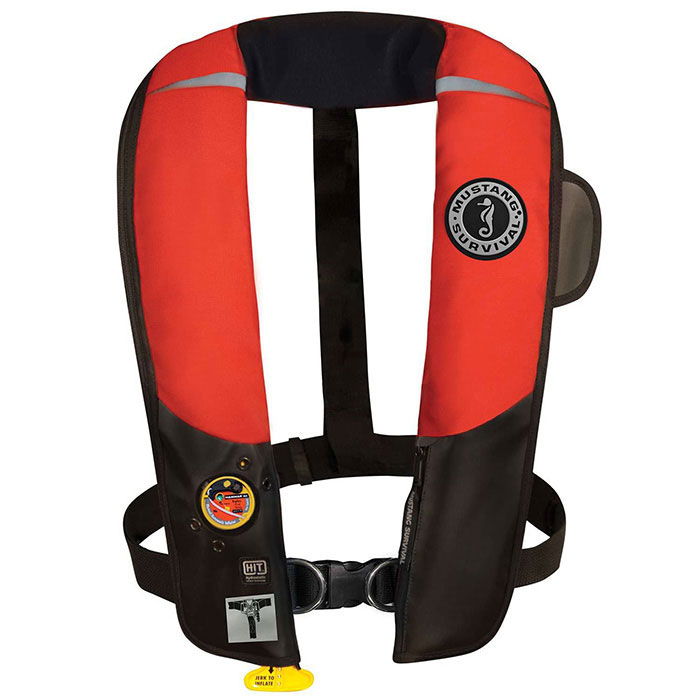 Mustang Survival HIT Inflatable PFD / Life Jacket with Harness - Red / Black