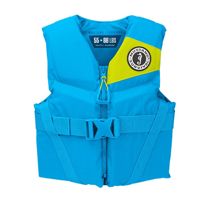 Mustang Rev Youth Vest / Life Jacket / PFD - Azure Blue