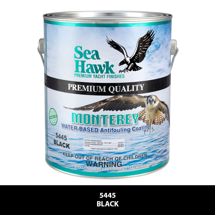Sea Hawk Monterey Water Based Antifouling Bottom Paint - Black Gallon