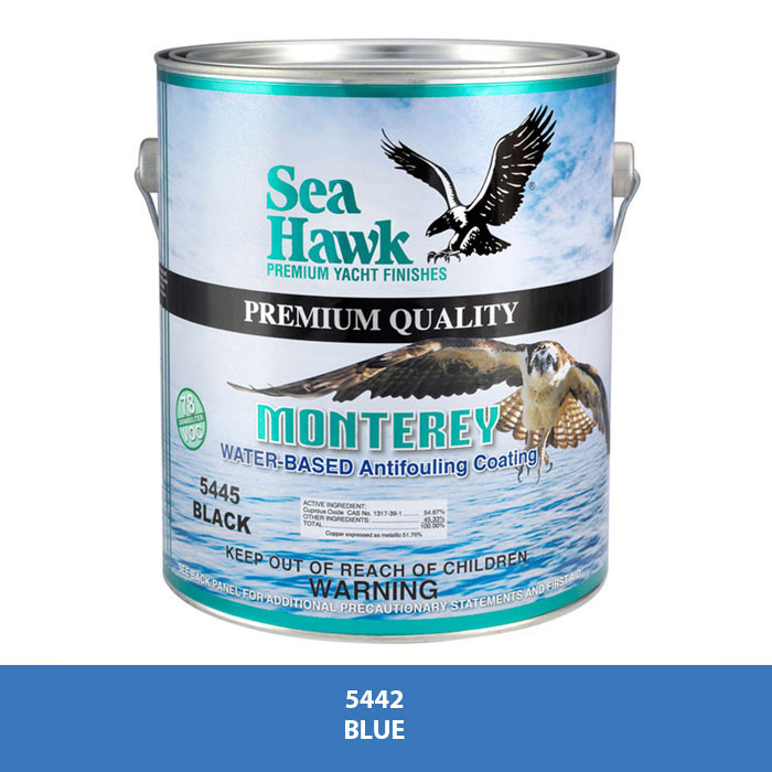 Sea Hawk Monterey Water Based Antifouling Bottom Paint - Blue Gallon