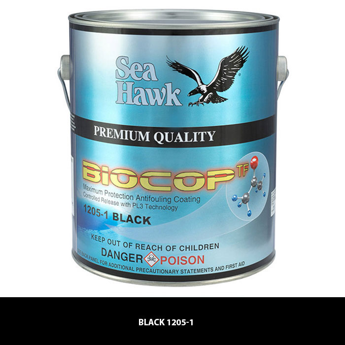 Sea Hawk Biocop TF Dual Biocide Antifouling Bottom Paint - Black Gallon
