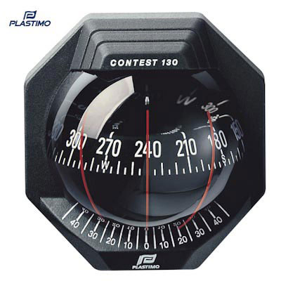 Plastimo Contest 103 Compass - 10-25° Inclined Bulkhead - Black/Black