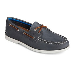 Sperry AUTHENTIC ORIGINAL PLUSHWAVE Mens Leather Mocassin Boat Shoes Navy