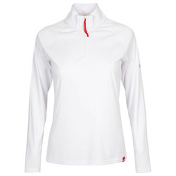 Gill Women's UV Tec Long Sleeve Zip Tee - White, Size 14