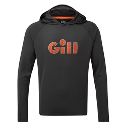 Gill Men's UV Tec Hoodie with Gill Logo - Charcoal, Small