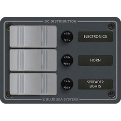 Blue Sea Systems 3-Position Water Resistant DC Power Distribution Panel