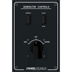 Paneltronics Generator / Shore Power Single Source Selector Panel