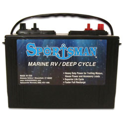 Sportsman Deep Cycle Marine Battery 12 Volt Lead Acid, Group 27