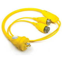 Furrion Y Adapter (2) 15 Amp Female To (1) 30 Amp Male - Scratch & Dent