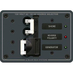 Blue Sea Systems AC Source Selection Toggle Circuit Breaker Panel (8032)