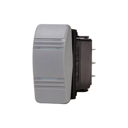 Blue Sea Systems Contura III Rocker Switch - DPDT (ON-OFF-ON) - Gray