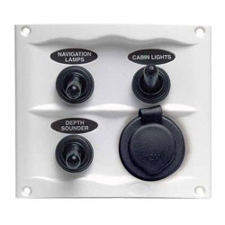 BEP 900 Compact Series 3-Way Spray Proof Switch Panel - Fused