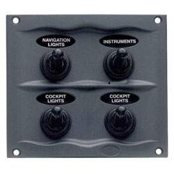 BEP 900 Compact Series 4 Way Spray Proof Switch Panel - Fused