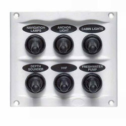 BEP 900 Compact Series 6 Way Spray Proof Switch Panel - Fused