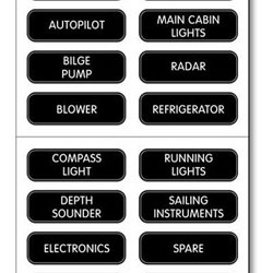 Blue Sea Systems Large Format Labels - DC Electrical Panel