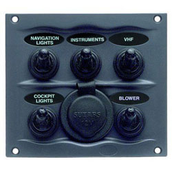 BEP 900 Compact Series 5-Way Spray Proof Switch Panel - Fused