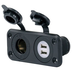 Marinco SeaLink Deluxe Dual USB Charger and 12 Volt Receptacle