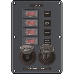 Blue Sea Water-Resistant DC Circuit Breaker Switch Panel (4321)