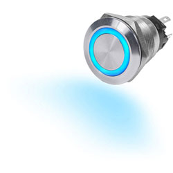 Blue Sea 10 Amp Push Button Switch w/ LED Ring