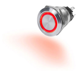 Blue Sea 10 Amp Push Button Switch w/ LED Ring