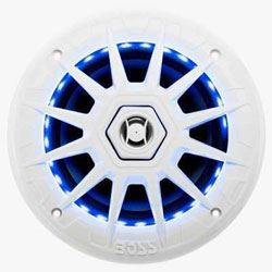 Boss 2-Way Coaxial Marine Loudspeaker with Multi-Color Illumination Options