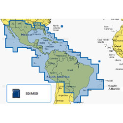 Navionics+ Electronic Navigation Charts - Mexico, Caribbean to Brazil