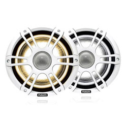 Fusion Coaxial Sports White Marine Speaker with LED