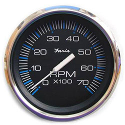FARIA Tachometer 4000 RPM Gauge w/ Digital Hour Meter Marine