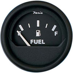 Faria Euro Style Black Fuel Level Gauge