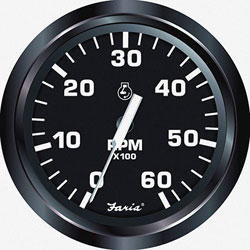 Faria Euro Black 6000 RPM Tachometer