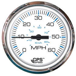 Faria Chesapeake SS White 60 MPH GPS Speedometer
