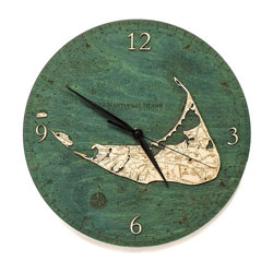 Wood Chart Nantucket Wall Clock