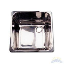Scandvik Mirror Finish Stainless Steel Square Sink - 14-1/4