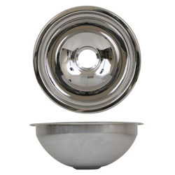 Scandvik Mirror Finish Stainless Steel Round Basin - 13-3/16"