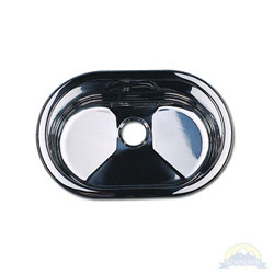 Scandvik 10206 Mirror Finish Stainless Steel Oval Sink
